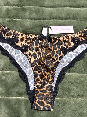 Agent Provocateur Leopard-Print Bikini Panty in Black and Tan